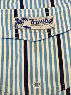 Trunks Surf & Swim Co. Light Blue & White Stripe Swim Trunks